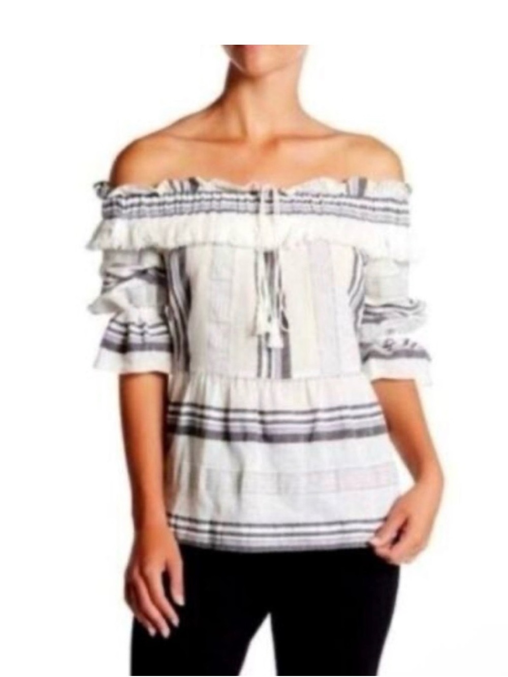 Rachel Zoe linen blend off the shoulder top NWT